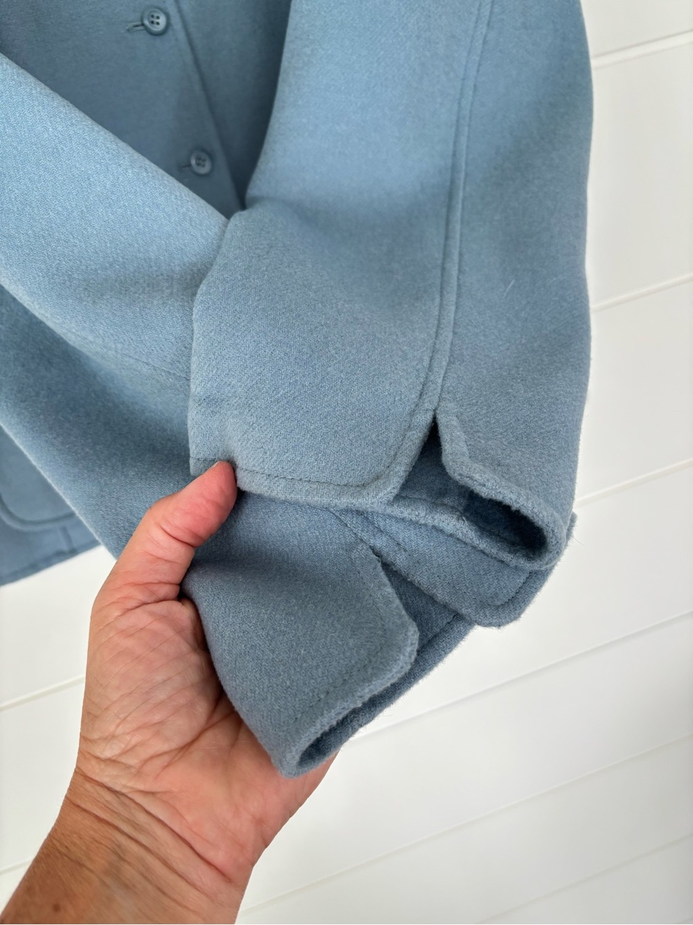 Vintage Pendleton Light Blue Merino Wool Button Front Coat Size Extra Large - Picture 7 of 14